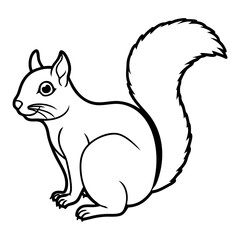 Elegant Squirrel Outline Illustration