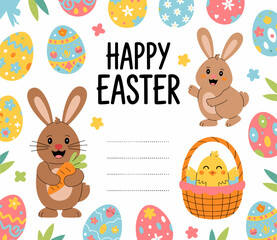 Easter poster, Easter banner, banner, Easter clipart, happy Easter, Easter 2025, 2025, Easter celebration, easter sublimation, easter card, easter, bunny, rabbit, egg, card, spring, cartoon, holiday, 