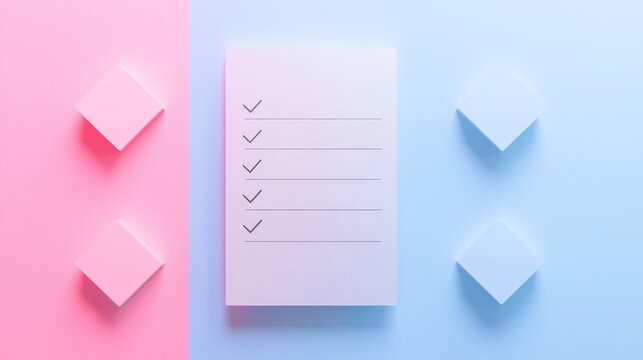 top view of efficient daily task list with checkboxes and neatly organized to do items clean minimalist design soft lighting productivity workspace