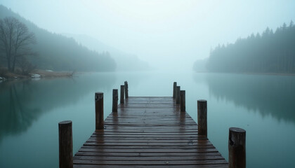 Fototapeta premium Serene Lakeside Dock