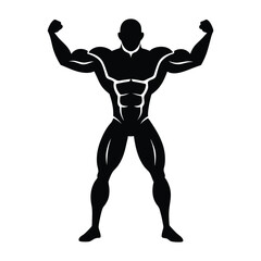 a body builder silhouette vector illustration.
