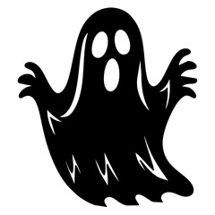 black and white svg vector, Halloween ghost icon
