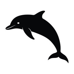 a dolphin jumping silhouette vector illustration.