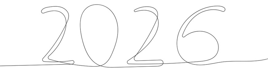 linear numbers 2026, vector graphics. happy New Year. background for the winter holiday decoration.