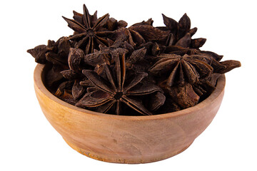 star anise isolated on white or transparent background. png file