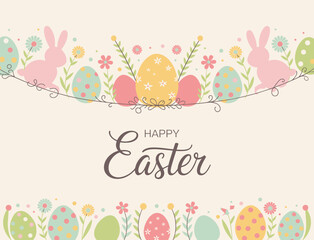 Easter poster, Easter banner, banner, Easter clipart, happy Easter, Easter 2025, 2025, Easter celebration, easter sublimation, easter card, easter, bunny, rabbit, egg, card, spring, cartoon, holiday, 