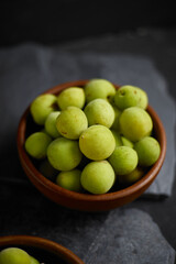 Close up Green plum