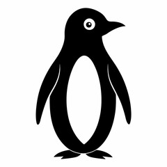 Flat Penguin Silhouette Vector