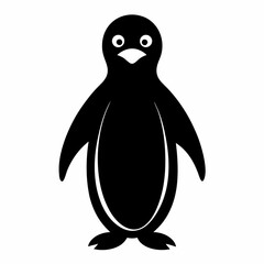 Flat Penguin Silhouette Vector