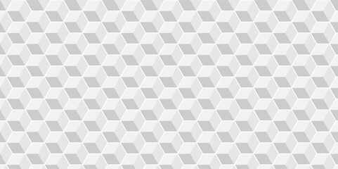 Fototapeta premium Vector minimal cubes geometric tile and mosaic wall grid retro digital hexagon technology wallpaper background. white block cube structure backdrop square triangle texture vintage design.