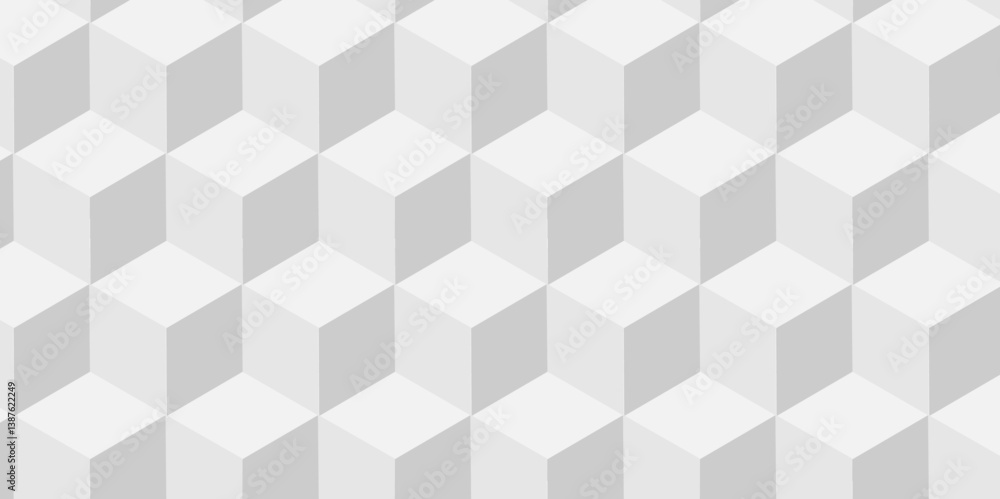 Fototapete vector minimal cubes geometric tile and mosaic wall grid retro digital hexagon technology wallpaper 
