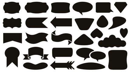 set of balloons to fill with text in vector with different formats for stickers and stencils in high quality