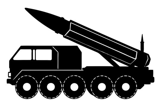 black missile launcher on wheels clip art preview