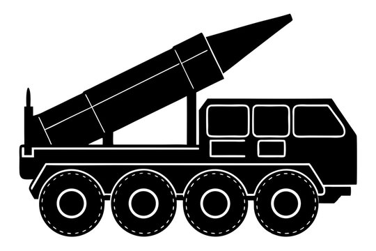 black missile launcher on wheels clip art preview