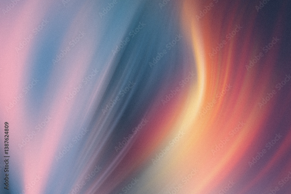 Poster abstract painting featuring a blend of soft pinks blues and oranges creating a dreamy aurora effect