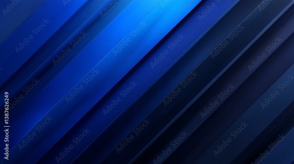 Poster angled blue planes with dark shadows creating a modern abstract design and gradient effect visual