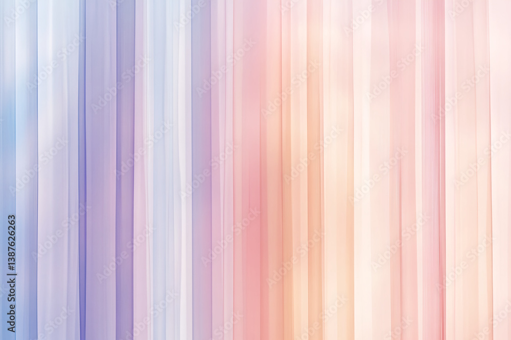 Poster Abstract image of vertical pastel-colored stripes, creating a soft and dreamy effect, showcasing a tranquil and serene atmosphere, ideal for background use