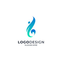 sports, fitness, athletics and dancing logos with colorful people accents and gradients