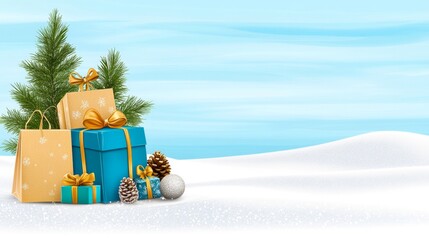 A holiday sale flyer with festive graphics, showcasing special discounts and limited-time offers