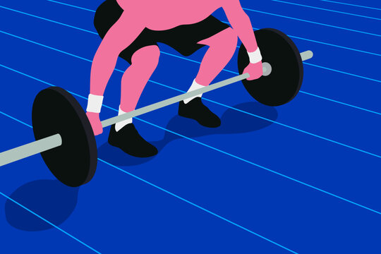 A person holding a barbell and posturing before weightlifting