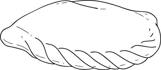 Cornish Pasty Street Food Hand Drawn Illustration