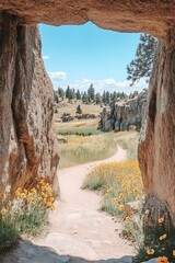 Obraz premium Rocky Passages, Flower Trail, Scenic View