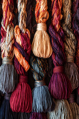 Intricate Yarn Wall Hanging: A Fusion of Textures and Earthy Colors for Bohemian Interiors