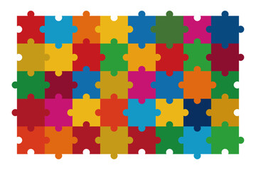 カラフルなジグソーパズルのベクターイラスト