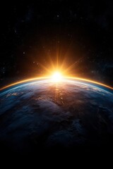 Obraz premium Sunrise Earth Space Cosmic Dawn