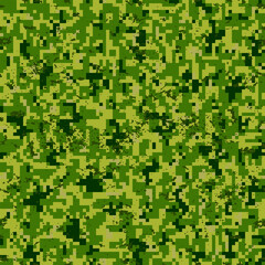 Seamless digital pattern bright green camouflage grunge