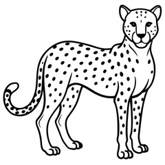 Fototapeta premium Graceful Cheetah Outline Sketch