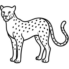 Graceful Cheetah Outline Sketch