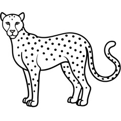 Graceful Cheetah Outline Sketch