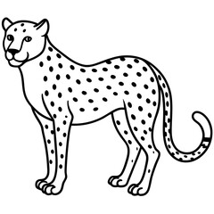 Graceful Cheetah Outline Sketch