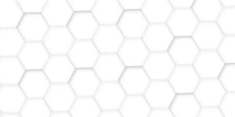 Abstract multicolor hexagon geometric honeycomb texture. Luxury white pattern. White paper texture and futuristic abstract. Hexagon design concept with geometric background.