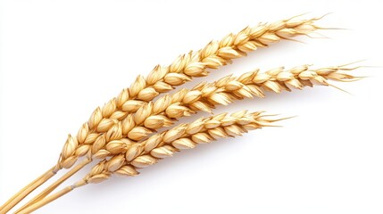 An ear of wheat isolated on white or white background, png.