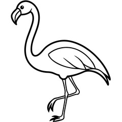 Graceful Flamingo Line Drawing