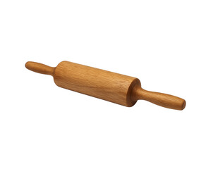 Traditional wooden rolling pin used for making chapati or pizza &ndash; isolated on transparent background