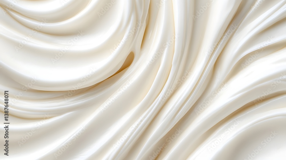 Poster smooth and creamy swirl of milk or yogurt with soft and inviting texture