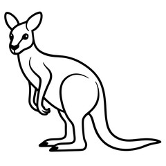 Graceful Kangaroo Outline Design