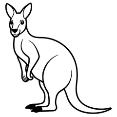 Graceful Kangaroo Outline Design