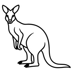 Graceful Kangaroo Outline Design