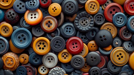 Fototapeta premium Assorted Buttons in a Kaleidoscope of Colors