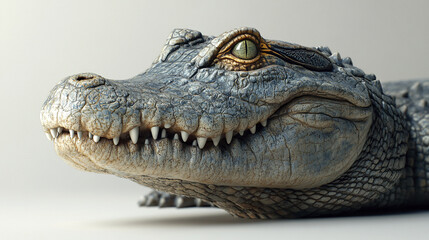 Obraz premium side profile view of crocodile with detailed rough skin