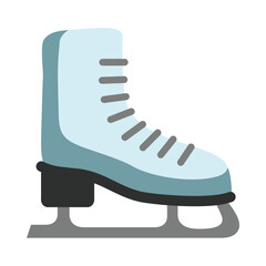 Ice Skate Clipart Illustration | Light Blue and Teal Skate Isolated on White Background