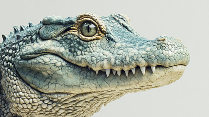 Obraz premium side profile view of crocodile with detailed rough skin