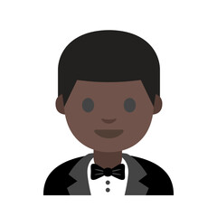 Person in Black Tuxedo Cartoon Clipart Illustration | Minimalistic Formal Outfit Isolated on White Background