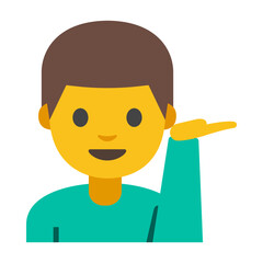 Welcoming Gesture Clipart Illustration | Person with Raised Arm and Extended Hand Isolated on White Background