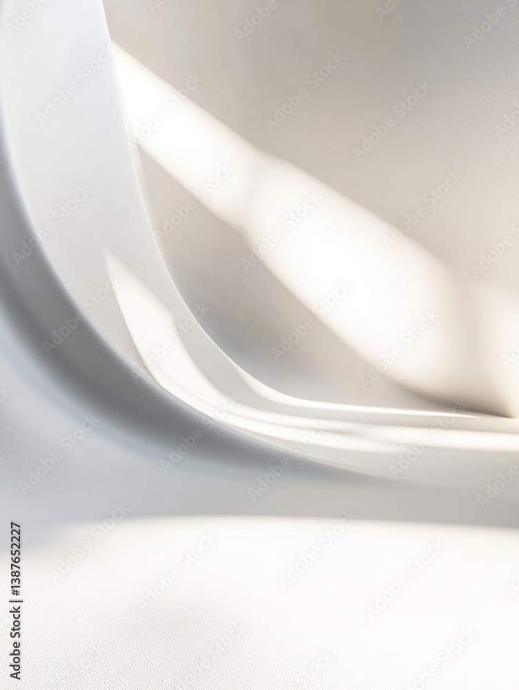 Leinwandbilder Sophisticated abstract background with soft 3D shadows on a smooth white surface showcasing elegant minimalism