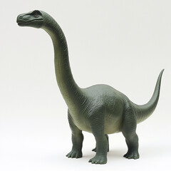 Brachiosaurus model on white background, showcasing its long neck and tail